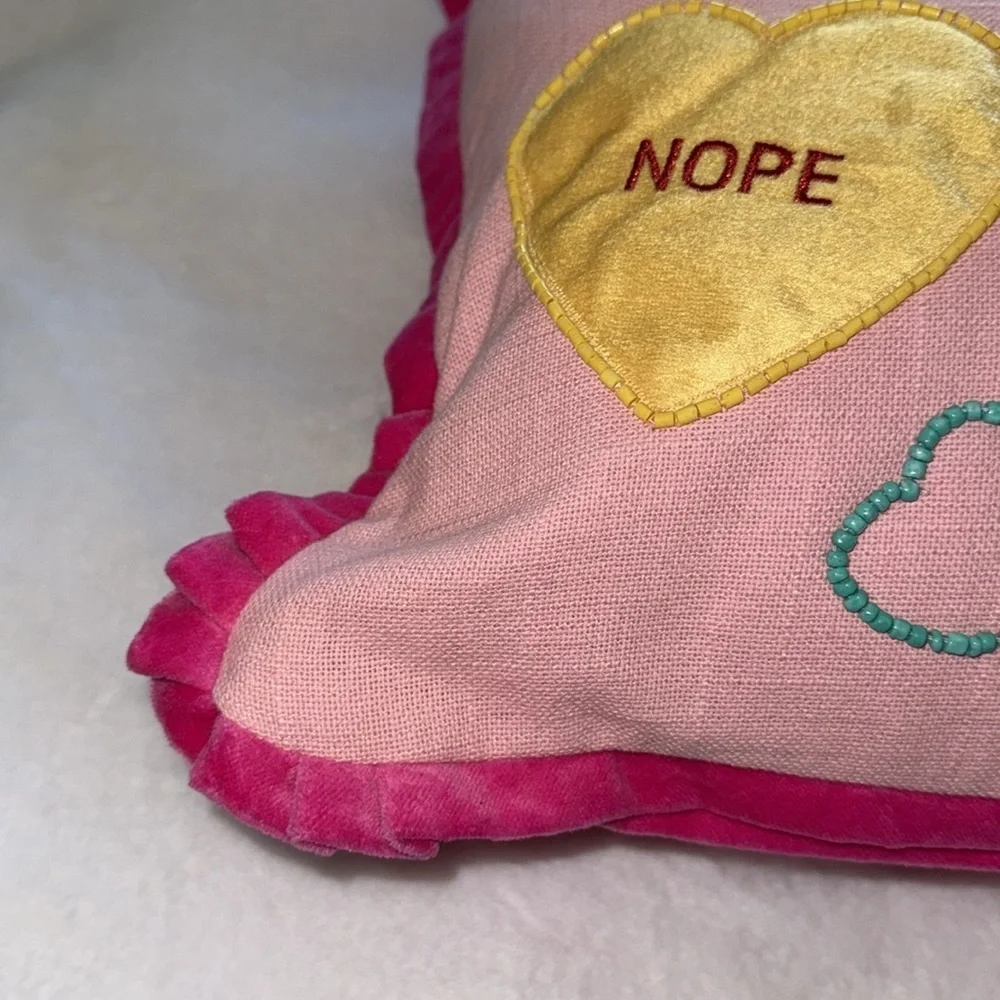 Cupcakes and Cashmere Valentines Conversation Heart Pillow